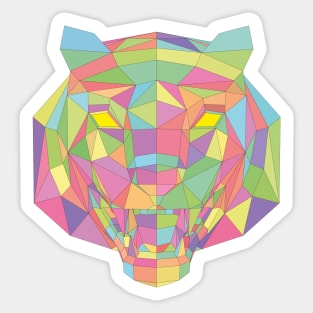 Multicolored Low Poly Tiger Head, mosaic tiger (art2) Sticker